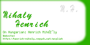 mihaly henrich business card